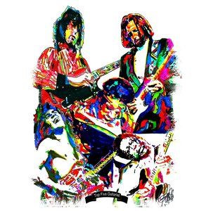 Top 5 Guitarists Page Van Halen Hendrix Clapton BB King Music Print 18x24